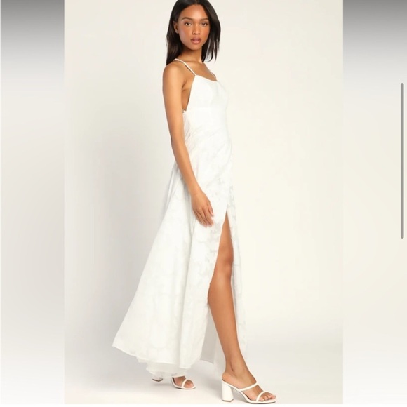 Lulus Let There Be Romance White Burnout Floral Maxi Dress - Picture 1 of 4